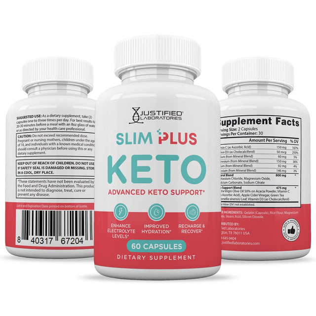 (3 Pack) Slim plus Keto ACV Pills 1275Mg Alternative to Gummies Dietary Supplement 180 Capsules