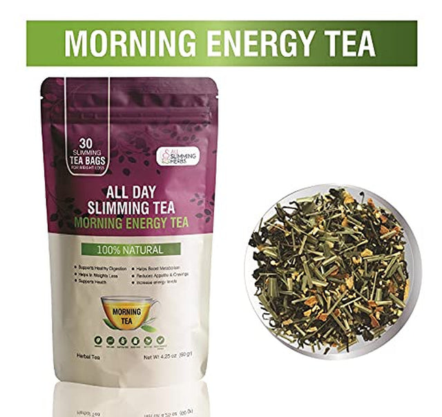 ALL SLIMMING HERBS All Day Slimming Tea for Daytime - 30 Days Supply - Boosts Metabolism & Skyrockets Energy Level