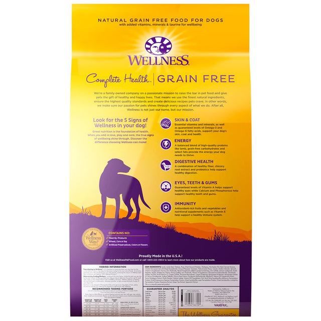 Wellness Complete Health Natural Grain Free Dry Dog Food, Lamb, 24-Pound Bag