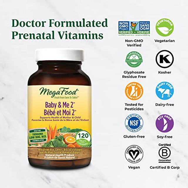 MEGAFOOD Multivitamin Prenatal Baby and Me 120Ct, 120 CT