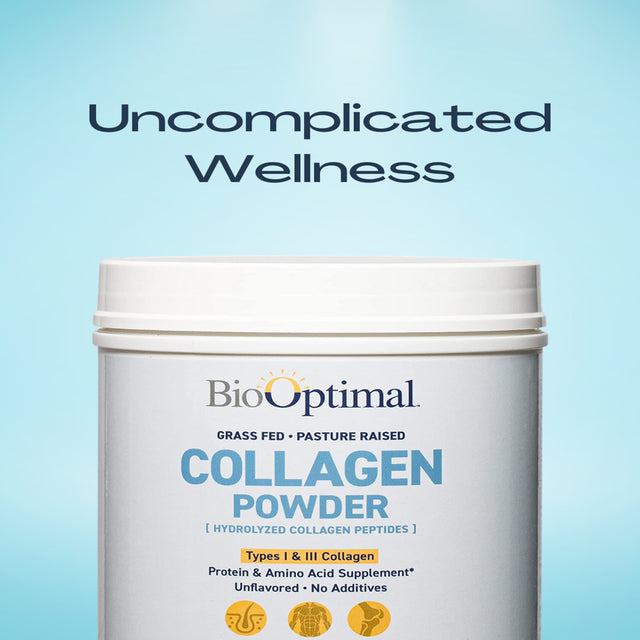 Biooptimal Collagen Powder, Collagen Peptides, Collagen Peptides Powder, Grass Fed & Pasture Raised (45 Day Supply)