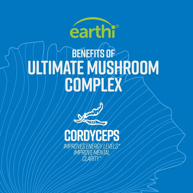 Earthi Ultimate Mushroom Complex Organic Mushroom Supplement for Focus & Immune Support, 60G