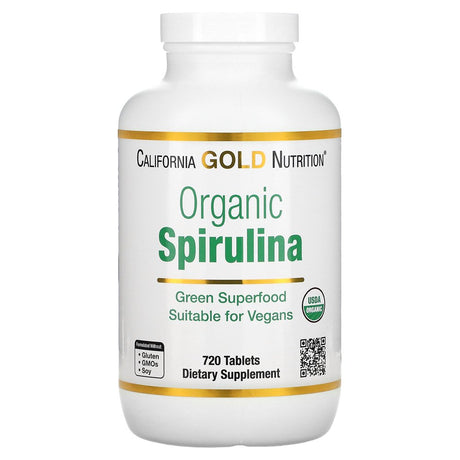 Certified Organic Spirulina, USP Verified, USDA Organic, Non-Gmo, 500 Mg, 720 Vegetarian Tablets