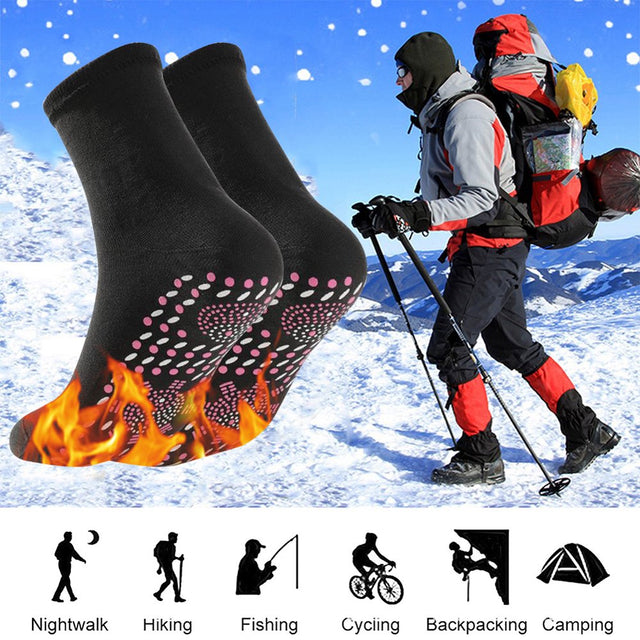 Lotpreco Self-Heating Socks,Magnetic Socks,Heated Socks for Men Women,3Pairs Comfortable Warm Breathable Massage Anti-Freezing,For Fishing Camping Hiking Skiing Foot Warmertourmaline Self-Heating