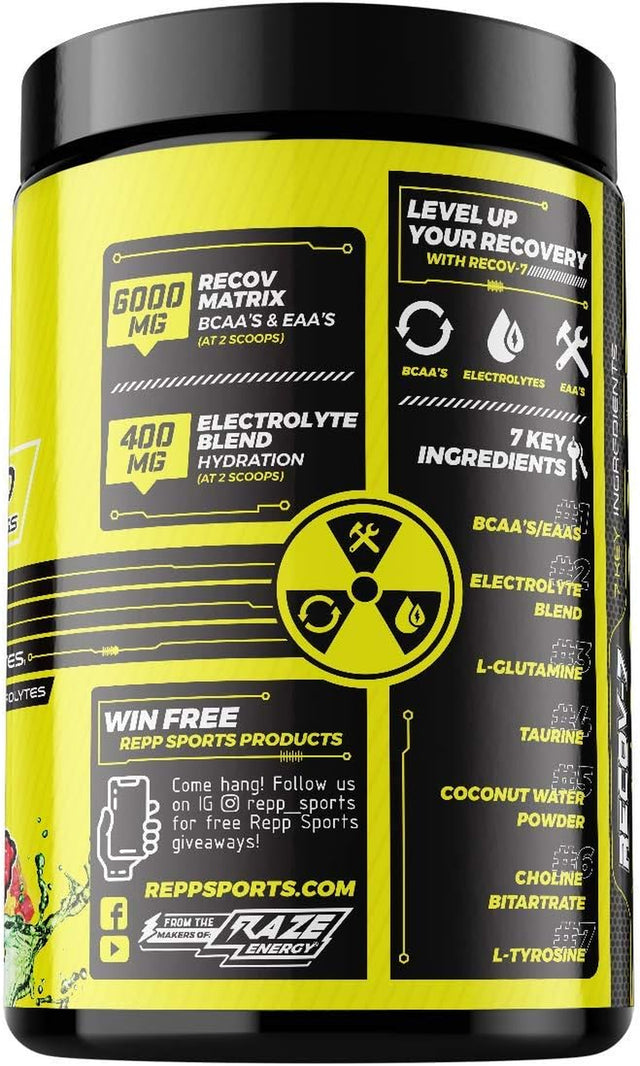 Repp Sports Recov-7 Full Spectrum Eaas and Bcaas | Advanced Recovery and Glycogen Replenishment for Intra-Workout (Gummy Bear, 40 Servings (216G))