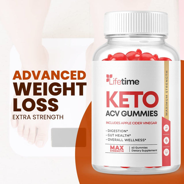 (2 Pack) Lifetime Keto ACV Gummies - Supplement for Weight Loss - Energy & Focus Boosting Dietary Supplements for Weight Management & Metabolism - Fat Burn - 120 Gummies