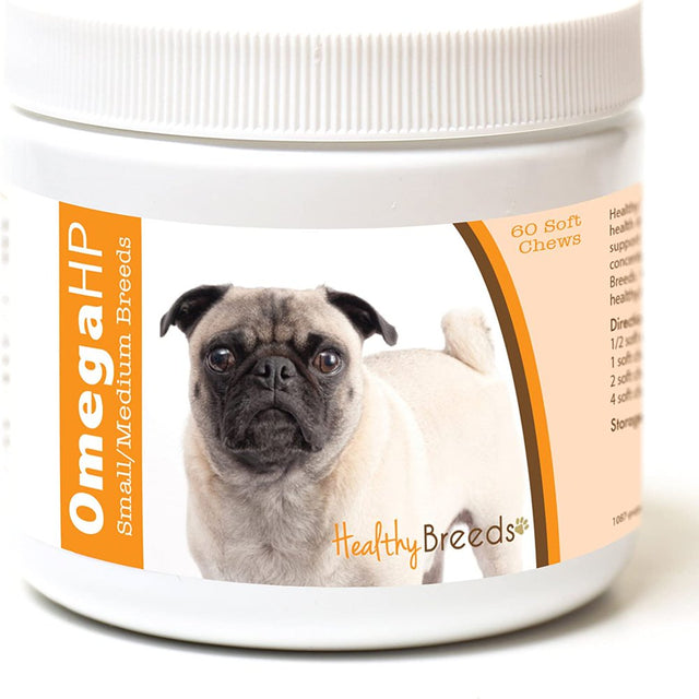 Healthy Breeds Pug Omega HP Fatty Acid Skin and Coat Support Soft Chews