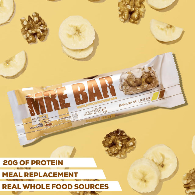 REDCON1 MRE Protein Bar, German Chocolate Cake - Contains MCT Oil + 20G of Whole Food Protein - Easily Digestible, Macro Balanced Low Sugar Meal Replacement Bar (12 Bars)