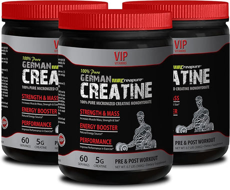 Muscle Pump Formula - German CREATINE Powder - PRE & Post Workout - Creatine Monohydrate Energy - 3 Cans 900 Grams (300 Servings)