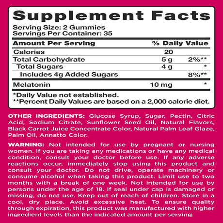 Pink Women'S - Melatonin Gummies 10Mg, Mixed Berry Flavor, 70Ct