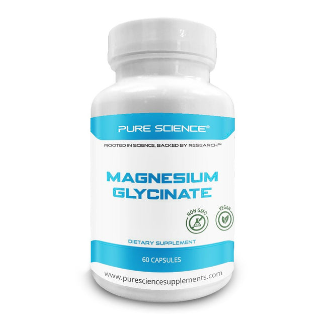 Pure Science Magnesium Glycinate 350 Mg Supplement – 60 Vegetarian Capsules