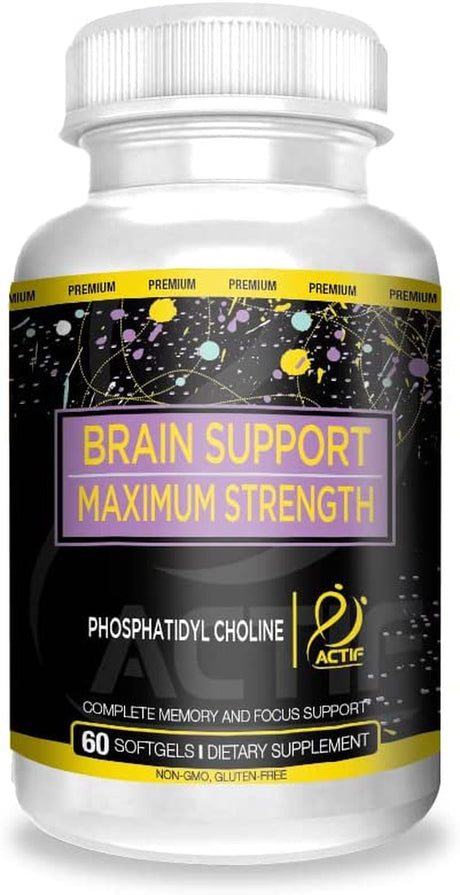 Actif Brain Mega Support with Phosphatidylcholine - Non-Gmo, Fast-Acting, Made in USA, 60 Count