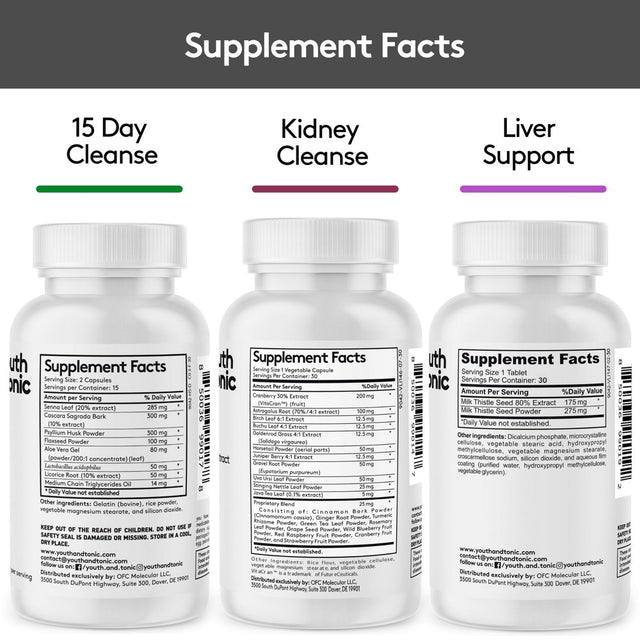Youth & Tonic Body Detox, with Senna Leaf, Cranberry and Milk Thistle for Digestive Health