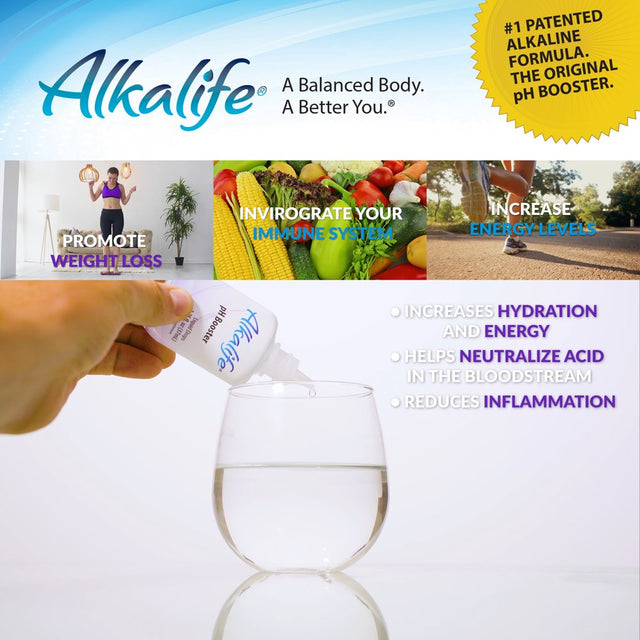 Alkalife Ph Booster Drops | the First Patented Alkaline Water Booster to Neutralize Acid & Balance Ph for Immune Support, Peak Performance, Detox, Wellness, Weight Loss & Reduced Inflammation , 1.25Oz