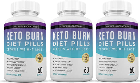 (3 Pack) Keto Diet Burn Diet Pills Advanced Ketogenic Support Exogenous Ketones Ketosis for Men Women 180 Capsules