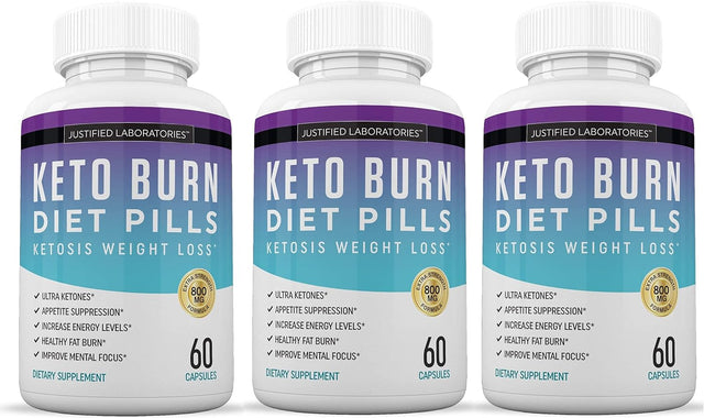 (3 Pack) Keto Diet Burn Diet Pills Advanced Ketogenic Support Exogenous Ketones Ketosis for Men Women 180 Capsules