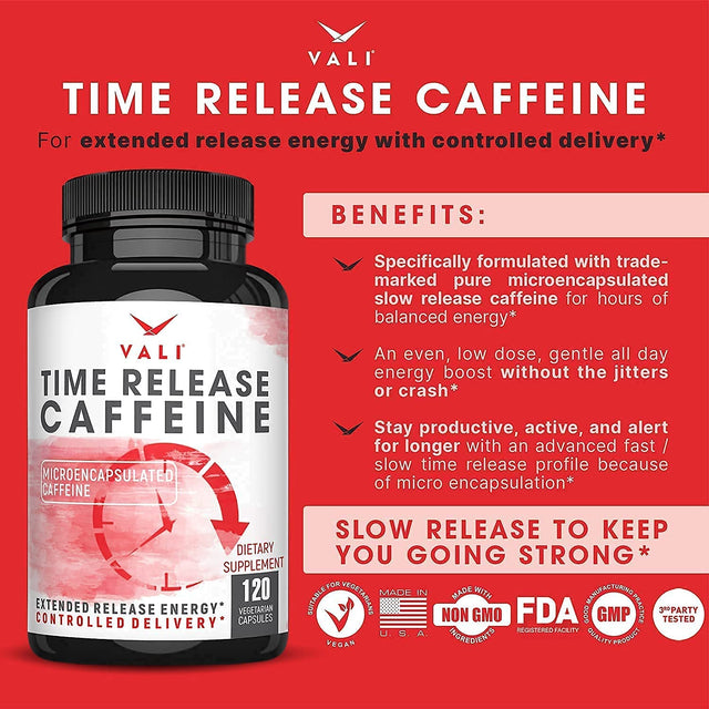 VALI Time Release Caffeine Neuro Force Bundle - Smart Slow Release Caffeine for Extended Energy, Focus & Alertness and Nootropic Brain Booster Supplement for Focus, Memory, Clarity & Energy