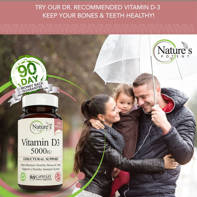 Nature'S Potent Vitamin D3 5000 IU, (90 Capsules)