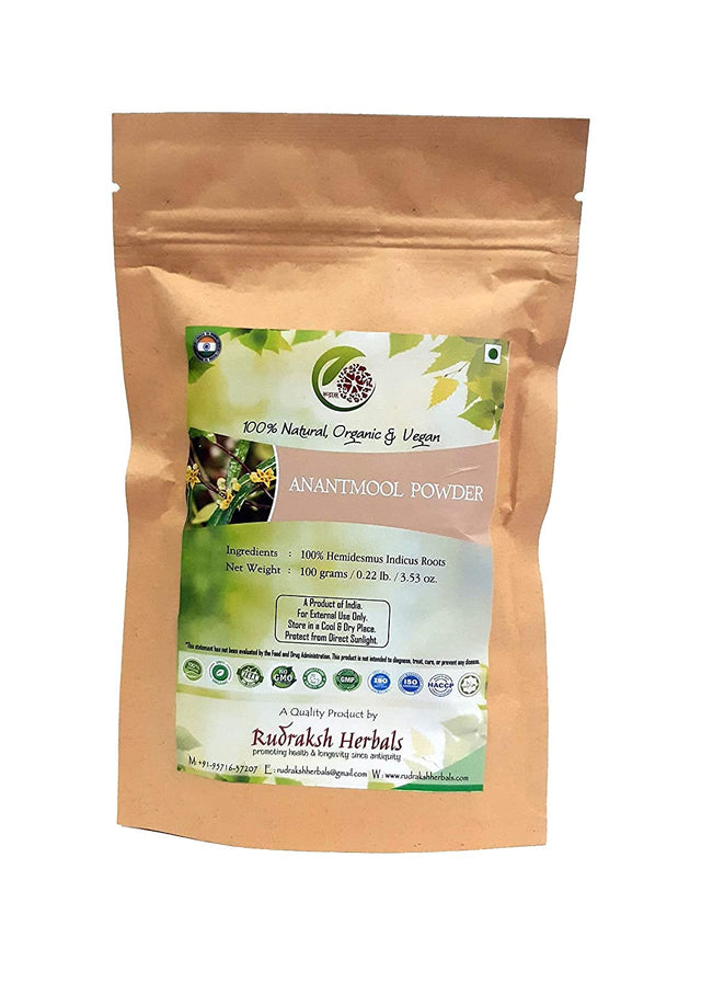 Rudraksh Herbals Anantmool Powder - 100% Hemidesmus Indicus Roots-(100 Gm)