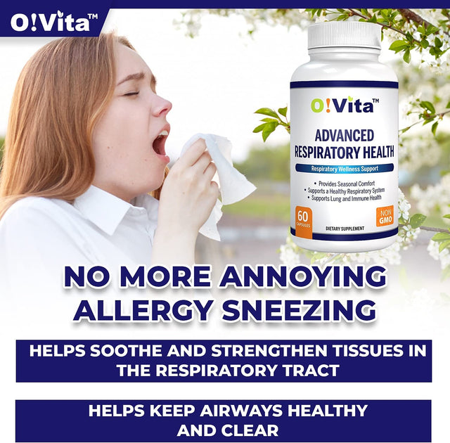 Advanced Respiratory Health, Lung Detox and Cleanse, Seasonal Comfort - 10 Active Herbal Ingredients Quercetin, Butterbur, Cordyceps, and More. 2-Month Supply (60 Non-Gmo Capsules)