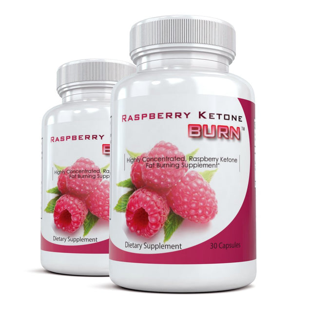 Raspberry Ketone Burn - Natural Weight Loss Diet Supplement & Appetite Suppressant, 2 Bottles (30 Capsules Each)