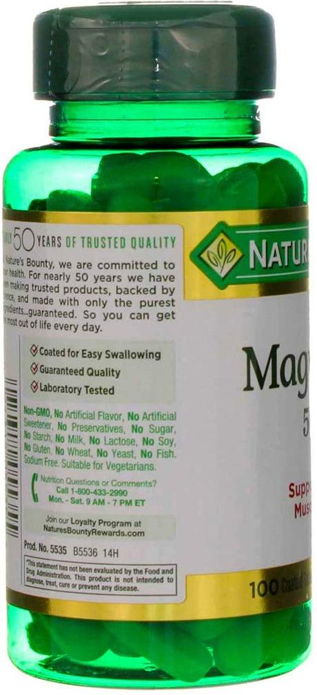 Nature'S Bounty Magnesium 500Mg Supports Muscle Health, 100 Ct