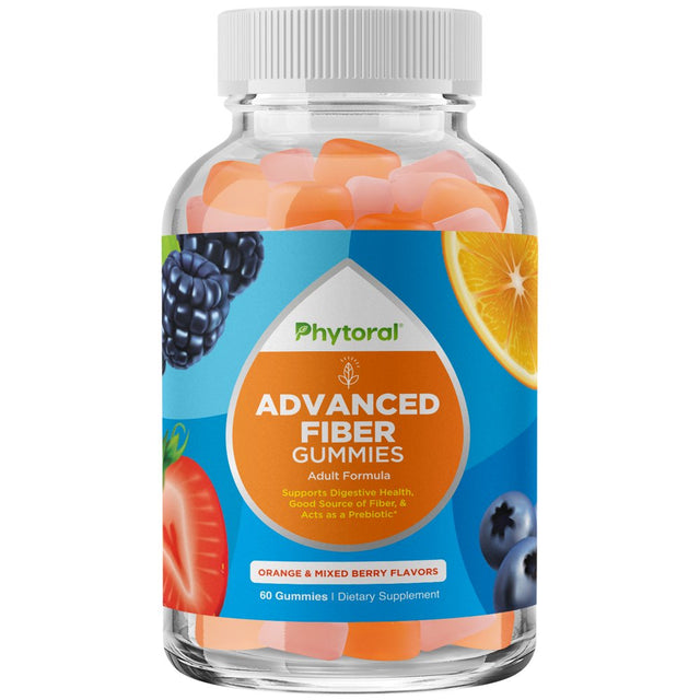 Phytoral Fiber Gummies for Adults - Tasty Prebiotic Fiber Supplement Gummies for Digestive Health and Immune Support - 60 Gummies