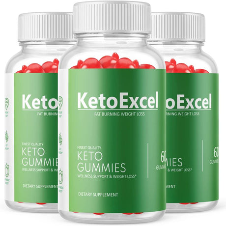 (3 Pack) Keto Excel ACV Gummies - Supplement for Weight Loss - Energy & Focus Boosting Dietary Supplements for Weight Management & Metabolism - Fat Burn - 180 Gummies