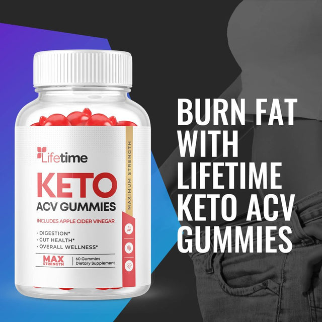 (2 Pack) Lifetime Keto ACV Gummies - Supplement for Weight Loss - Energy & Focus Boosting Dietary Supplements for Weight Management & Metabolism - Fat Burn - 120 Gummies