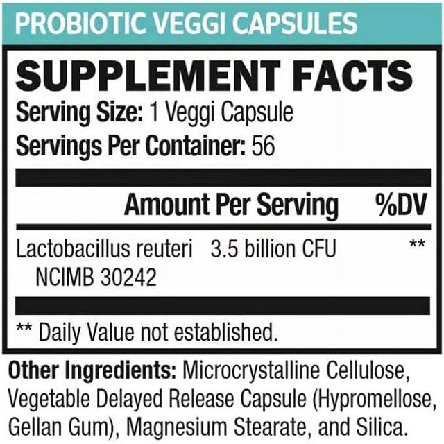 Microbiome plus Heart Health Probiotic L Reuteri NCIMB 30242 GI Digestive Supplements Capsule, Allergy Safe & Gluten Free for Men and Women (1 Month Supply)