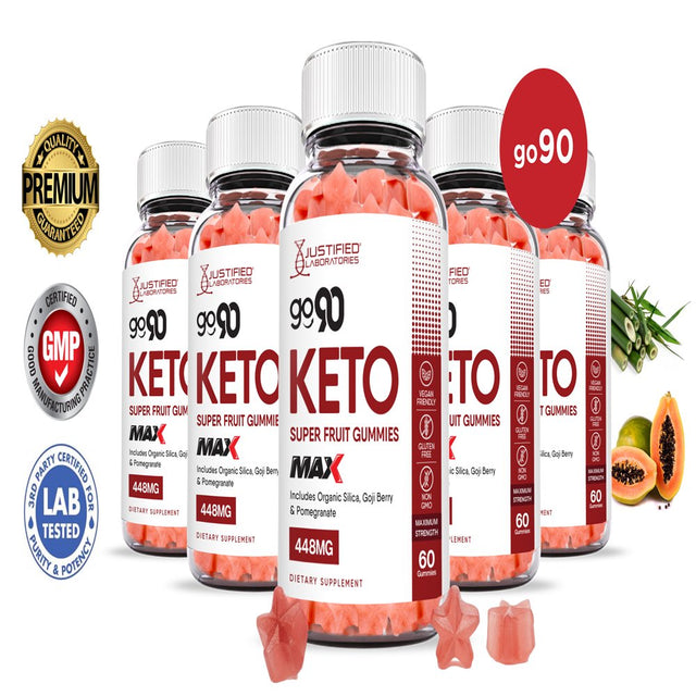 (5 Pack) Go 90 Keto Max Gummies Dietary Supplement 300 Gummys