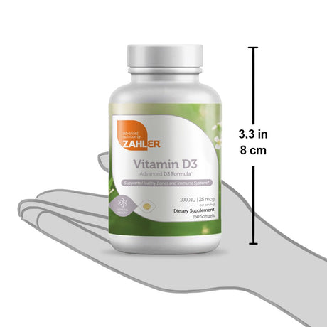 Zahler Vitamin D3 1000 IU, Supporting Bone and Muscle Tissue, 250 Softgels