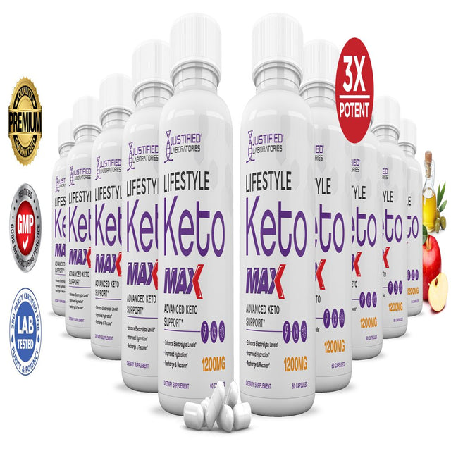 (10 Pack) Lifestyle Keto Max 1200MG Pills Includes Apple Cider Vinegar Gobhb Strong Exogenous Ketones Advanced Ketogenic Supplement Ketosis Support for Men Women 600 Capsules