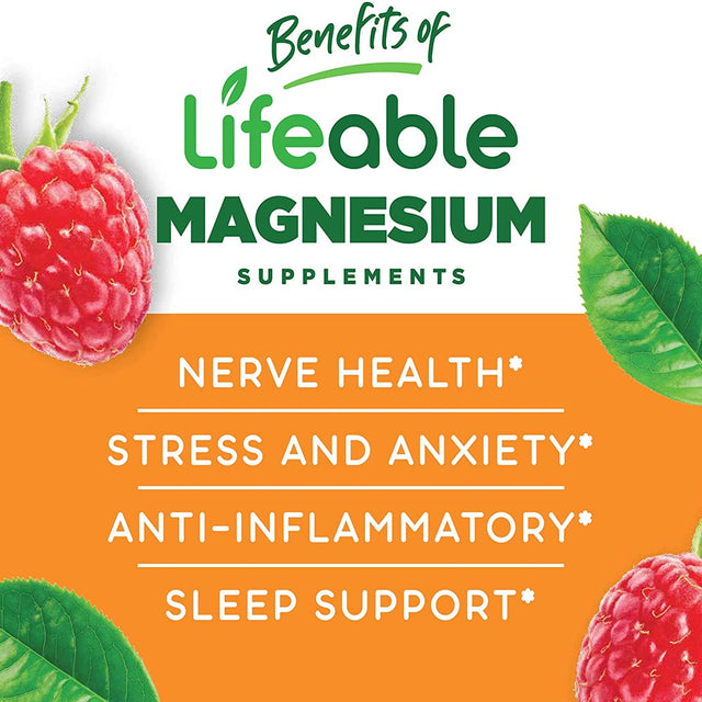 Lifeable Magnesium Citrate for Kids – 900 Mg - 90 Gummies