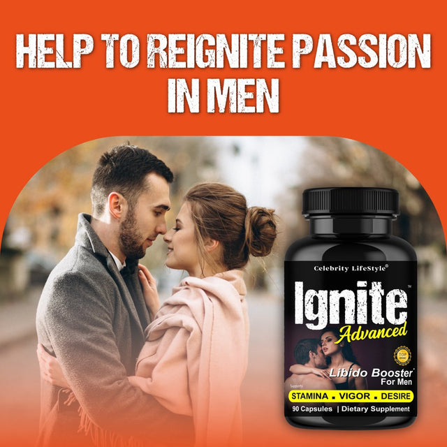 Ignite Testosterone Booster Vitamins for Men, Vitality Booster 90 Caps