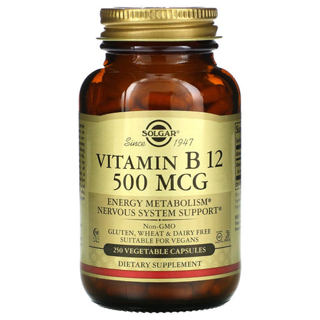 Solgar, Vitamin B12, 500 Mcg, 250 Vegetable Capsules