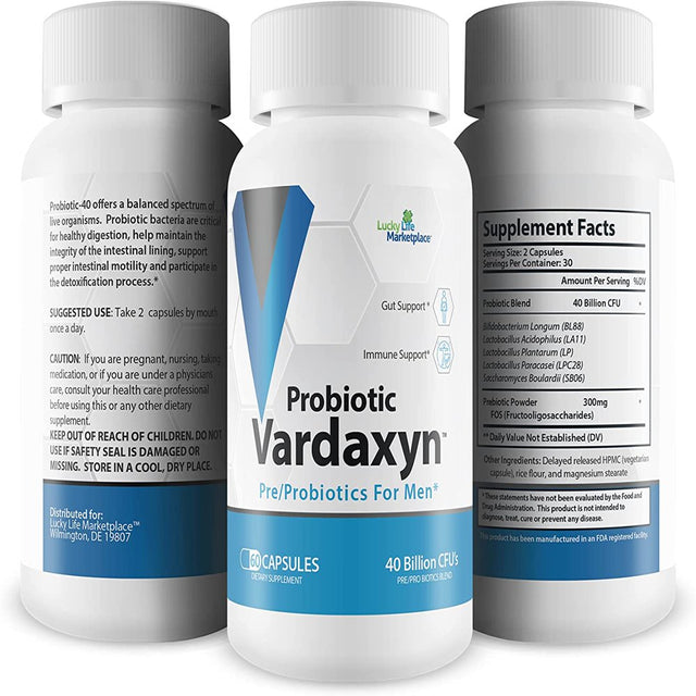 Probiotic Vardaxyn - Our Best Premium Male Formula - Pre/Probiotics for Men - Male Probiotic Formula to Support Male Health - Gut Health - Mood - Digestive Health - Immune Health