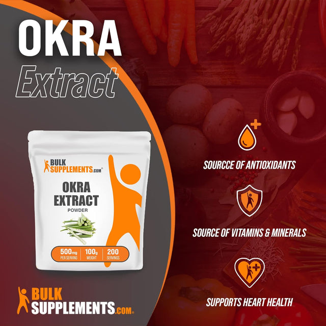 BULKSUPPLEMENTS.COM Okra Extract Powder - Digestion Supplement - High Fiber Supplements (100 Grams - 3.5 Oz)