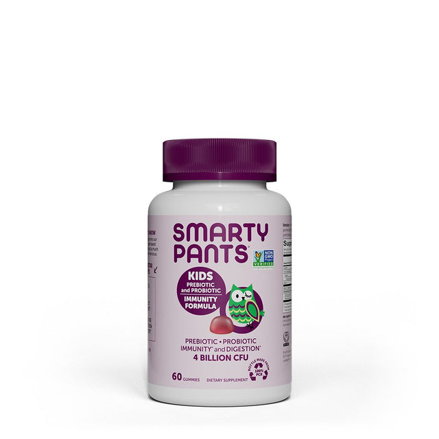 Smartypants Unisex Kids Prebiotic & Probiotic Immunity & Digestive Health Gummy Vitamins - Grape - 60 Ct