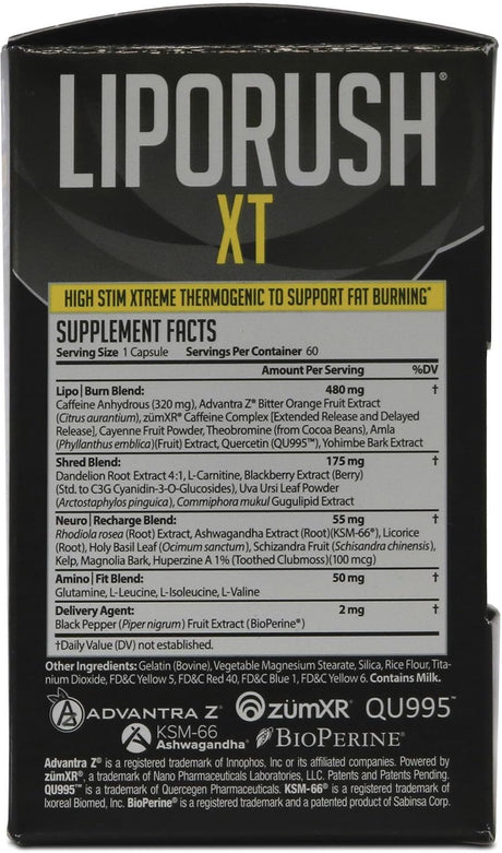 NDS Nutrition Maximum Strength Dual Impact Stack - Complete 2-In-1 Fat Loss Stack Enhanced with Teacrine, L-Carnitine, CLA for Serious Results - Censor 90 Softgels XT 60 Capsules