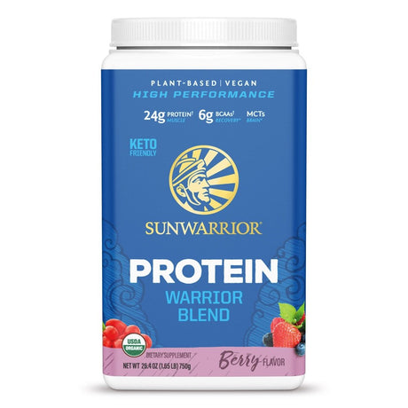 Sunwarrior Warrior Blend Plant-Based Organic Protein Berry -- 1.65 Lbs