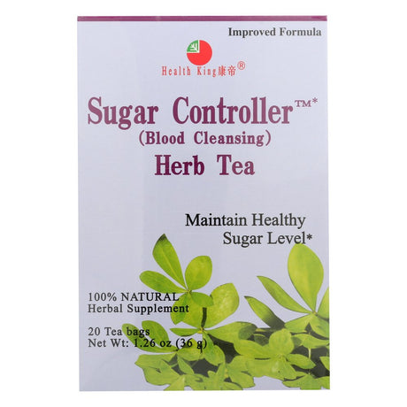 Healthy King Teas Sugar Controller Blood Cleansing Herbal Tea, 20Ct