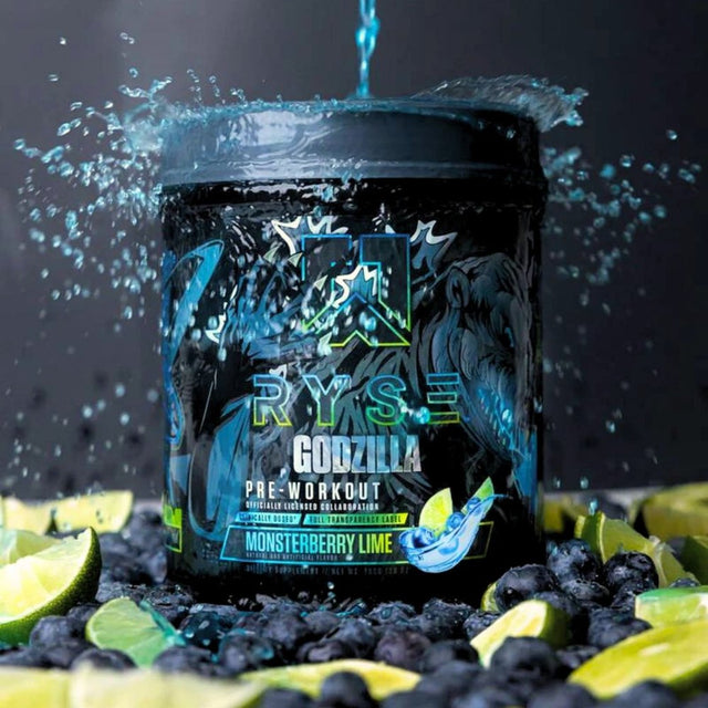 Ryse Noel Deyzel X Godzilla Pre Workout | Intense Pumps, Energy, & Focus | Citrulline & Beta Alanine | 400Mg Total Caffeine | 40 Servings (Monsterberry Lime)