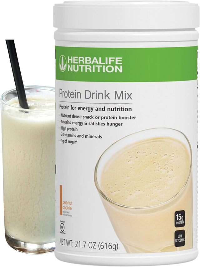 Herbalifeprotein Drink Mix: Peanut Cookie 616 G, Nutrient Dense Healthy Snack, Protein Booster, Sustains Energy and Satisfies Hunger, High Protein, 616G