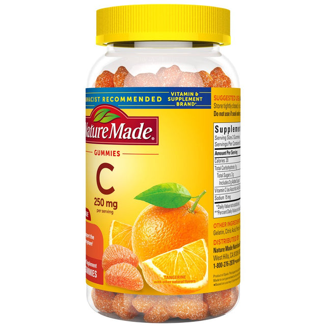 Nature Made Vitamin C 250 Mg per Serving Gummies, Dietary Supplement, 120 Count