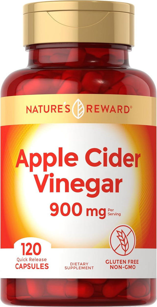 Nature'S Reward Apple Cider Vinegar Capsules - 120 Count - Non-Gmo & Gluten Free Supplement