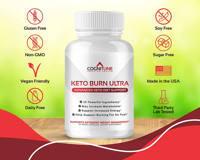 Keto Burn Keto Diet Pills – 10 in 1 Thermogenic Ketone Supplements for Women & Men, Garcinia Cambogia, Raspberry Ketones, Apple Cider Vinegar, Green Tea, Chromium Picolinate, Acai & More