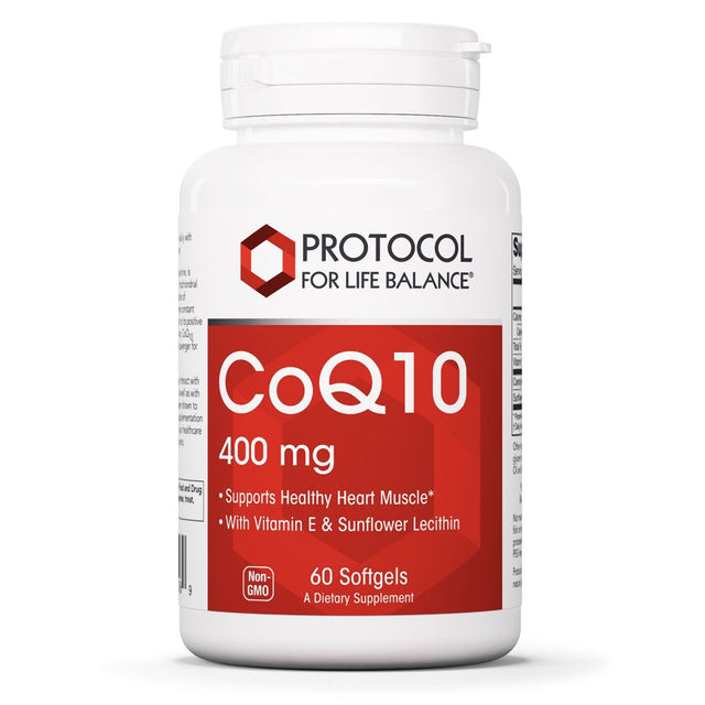 Protocol Coq10 400Mg with Vitamin E - Heart Health Support - 60 Softgels