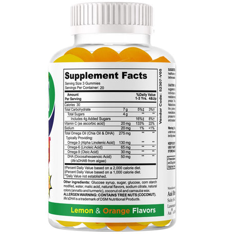 Focus Kids Kids Brain Booster Supplements Brain Focus Gummies Omega 3 for Kids Attention & Focus, Brain Booster, Memory & Concentration- 60Ct