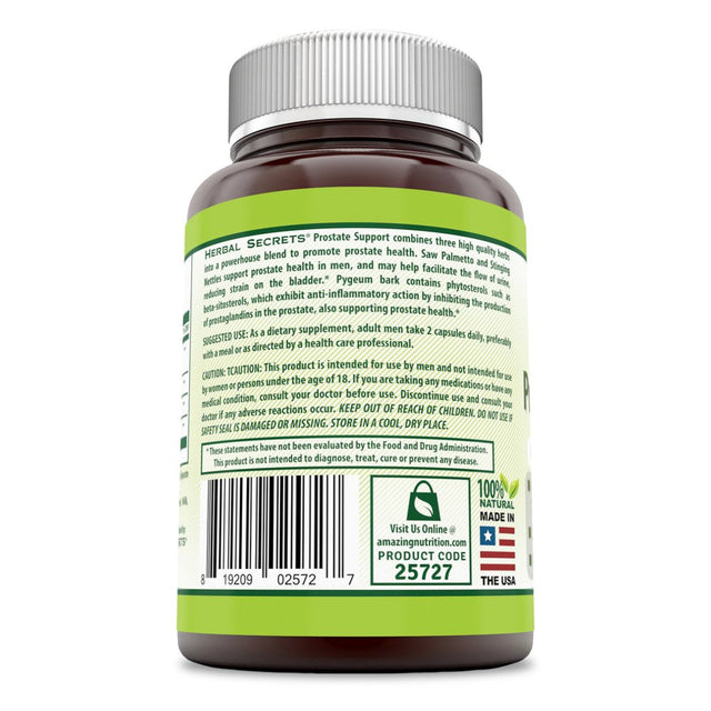 Herbal Secret Prostate Support 200 Capsules (Non-Gmo) Advance Herbal Formula with Saw Palmetto, Pygeum, Stinging Needles Extract and Lycopene, Supports Prostate and Urinary Track Health*